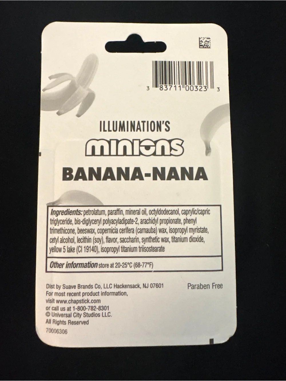 ChapStick Minions Banana-Nana Lip Balm 3 Pack Limited Edition 0.45 oz
